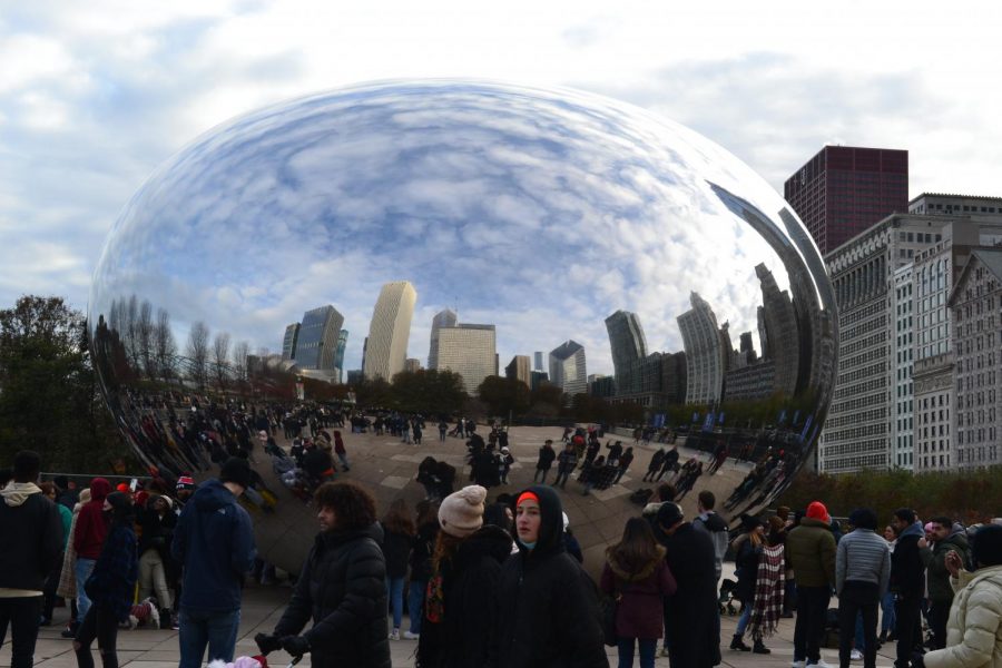 This is a photo of The Bean in downtown Chicago during Black Friday