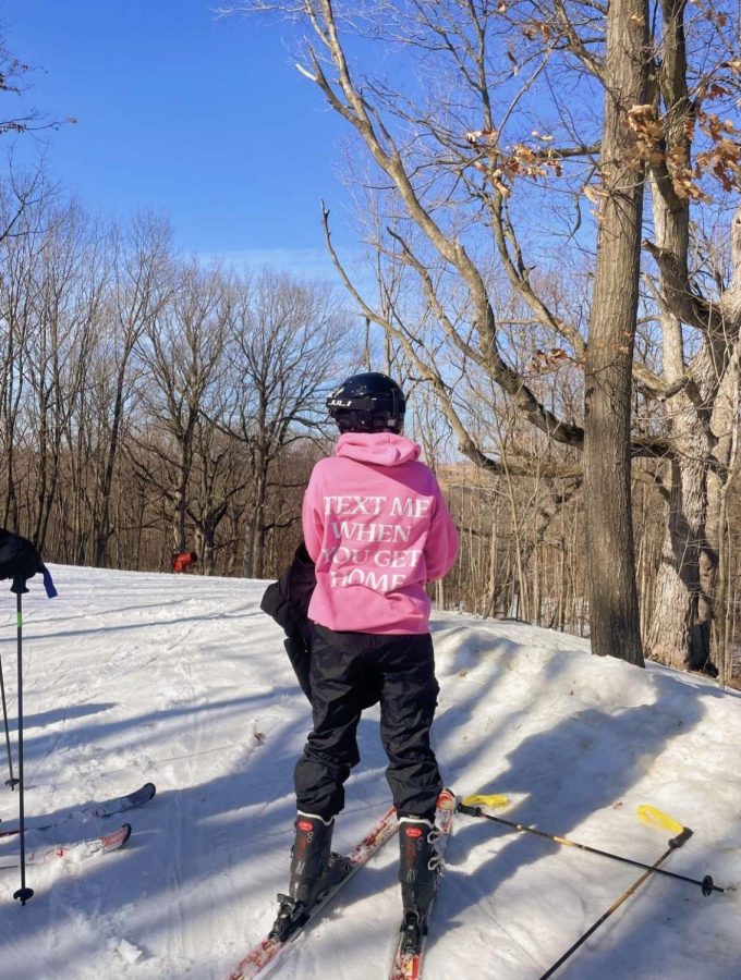 Morgan Bedell (10) takes a stop during her winter skiing trip.