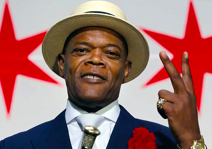 Samuel L. Jackson wishes for peace in Chicago in his role as the narrator of Chi-raq.