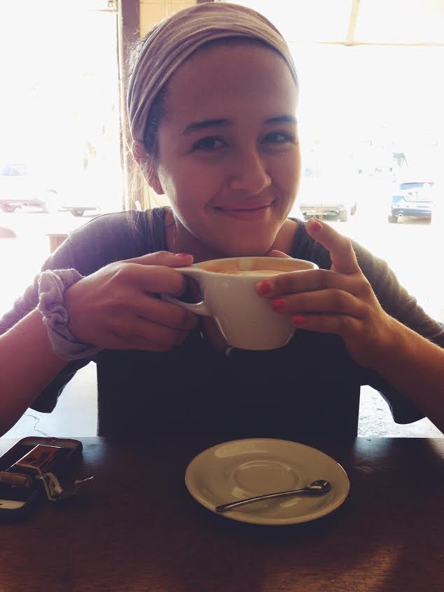 Kelly Davis (12) enjoys a cafe miel from Hansa Coffee Roasters.