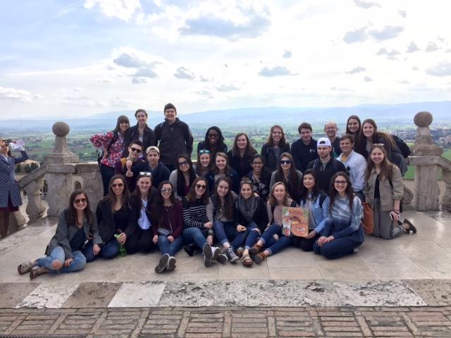 The students and teachers in Assisi, Italy.