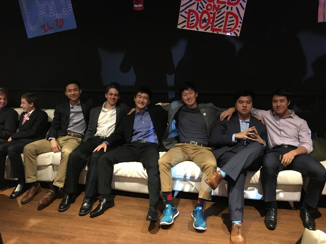 Nathan Ju (12), Matt Weiss (12), Daniel Yong (12), Eric Yun (12), Tim Lee (12), and Derek Zhang (12) at Bob Dold’s election night event. 