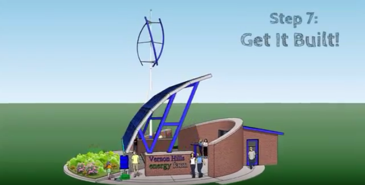 This illustration, courtesy of the Mulcrone brothers, depicts a potential design for an energy efficient classroom.