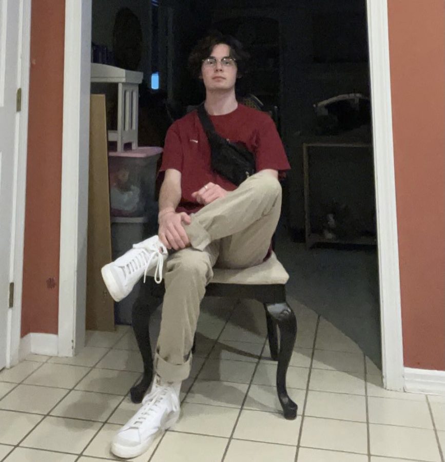 This is a photo of Thomas Winegardner in a chair at his house