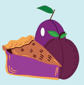 This is an illustration of plum pie.