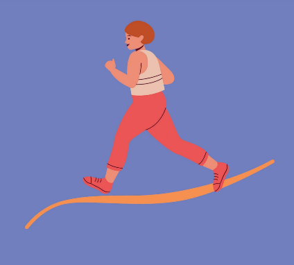 This illustration shows a female running.