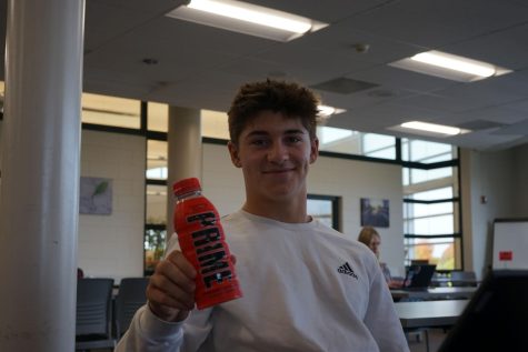 Jake Peter’s (11) hold a Prime Hydration to stay hydrated through the day!