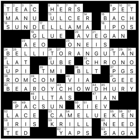 answer key to the march issue crossword 