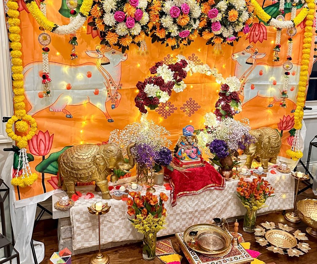 Aanya Gupta (12) and her family decorate a mandap for Ganesh Chaturthi every year.