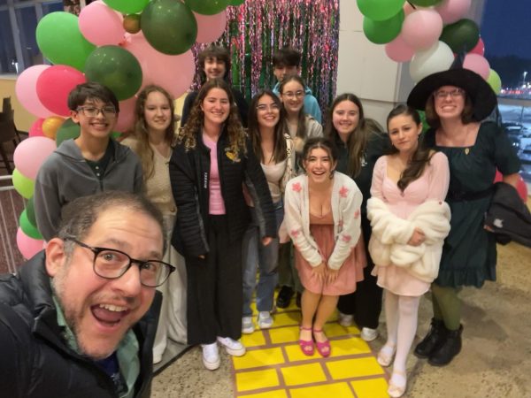 Jadyn Marder and her friends pose for a picture before watching “Wicked”.