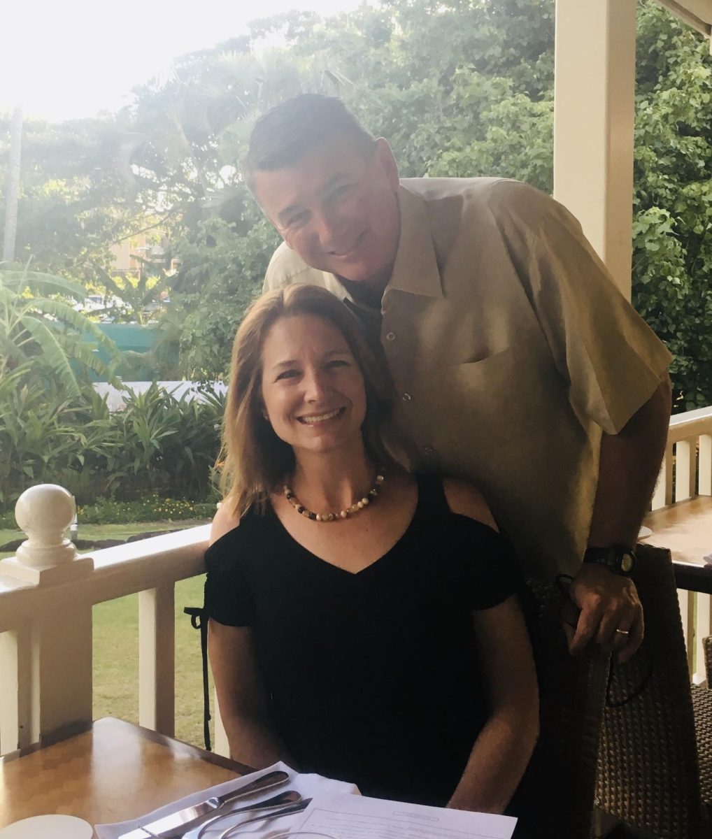 Mr. and Mrs. McDonald pose for a photo on their trip to Hawaii.