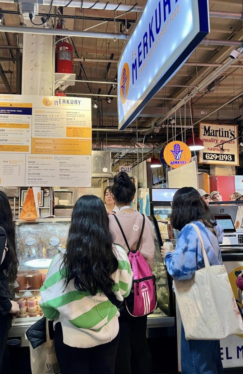 Diya George (9), Harshitha Srikanth (9), and Aanya Gupta (12) visit the Reading
Terminal Market in Philadelphia after attending journalism workshops at the
Journalistic Education Association convention.