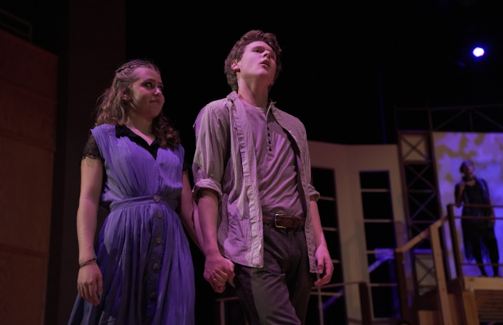 Julia Romosan (11) and Jonathan Protus (12) played Eurydice and Orpheus in Back- light Theatre Company’sproduction of “Hadestown: Teen Edition.” 