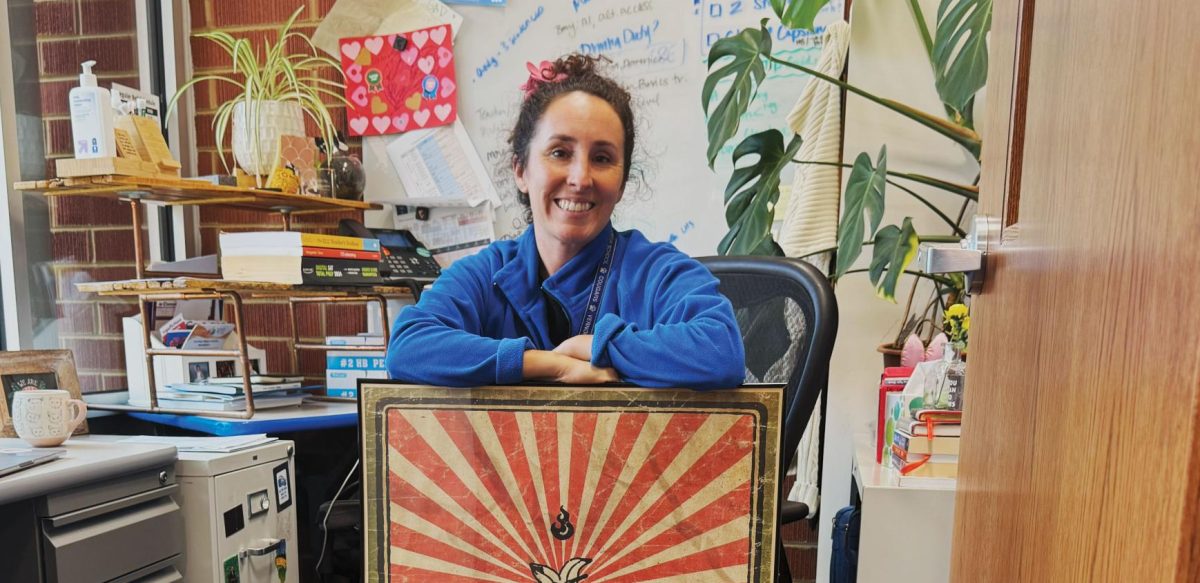 Jessica Fernandez poses in her office. 
