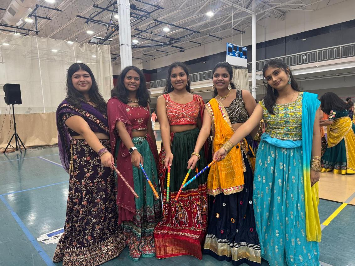 Adrija Banerjee (10) celebrates Garba with her friends.